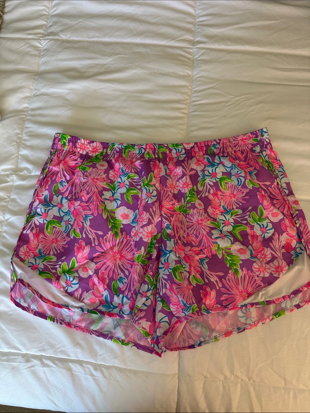 Women’s Floral Pink & Purple Athletic Shorts